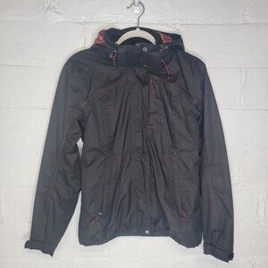 Decathalon Quechua Women's XS Jacket Waterproof Zip In Fleece Liner Black